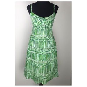 Calvin KleinGreen & White Spaghetti Strap Dress